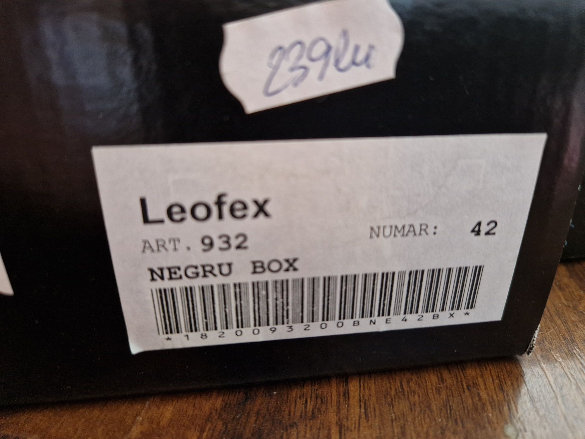 Pantofi piele negru 42 Leofex