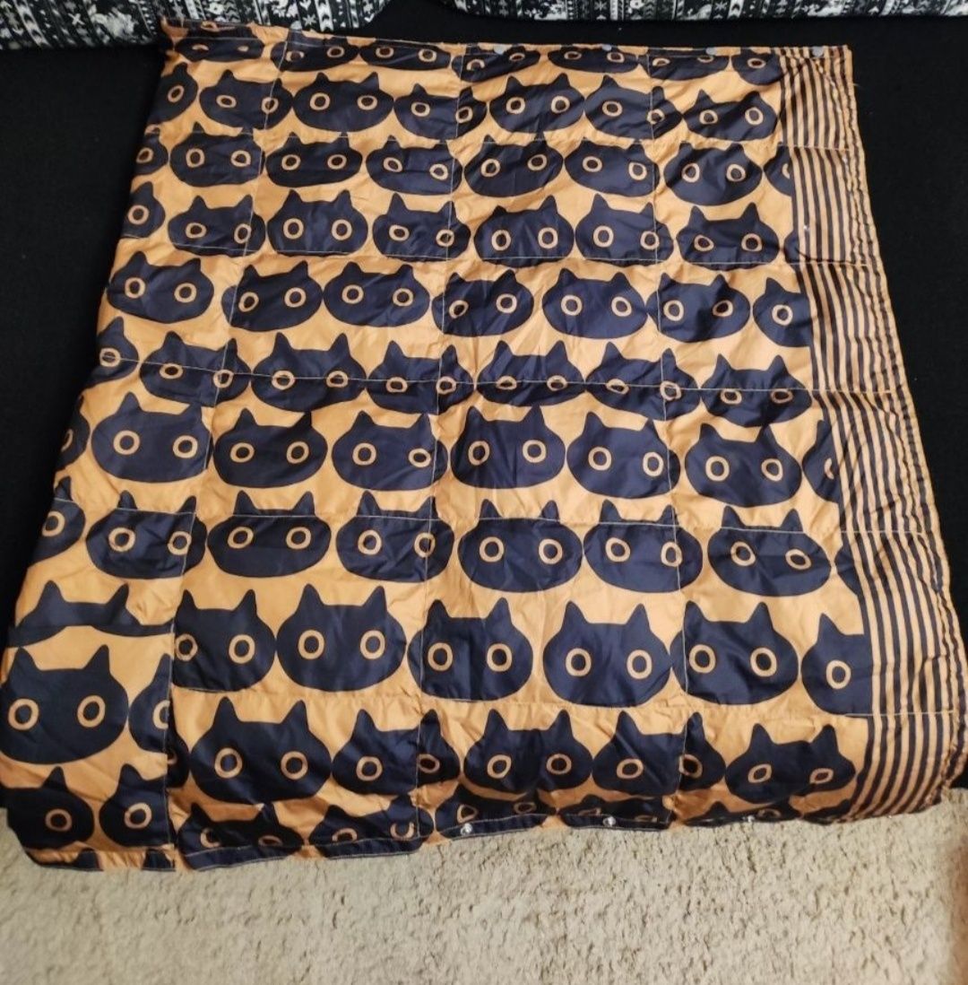 Пуховое одеяло матрасик пух кошка принт