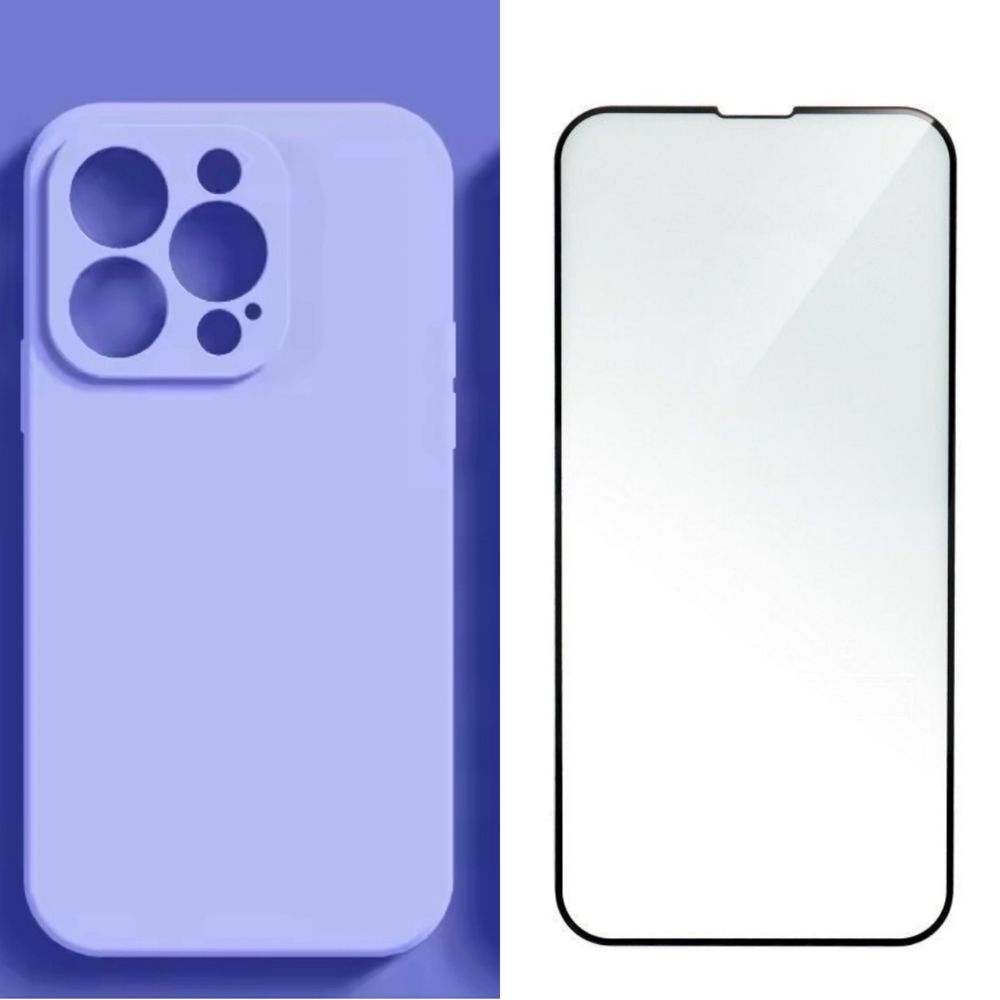Husa Silicon Colorata si Folie Sticla Iphone 11/12/13/14/15/16 PRO MAX