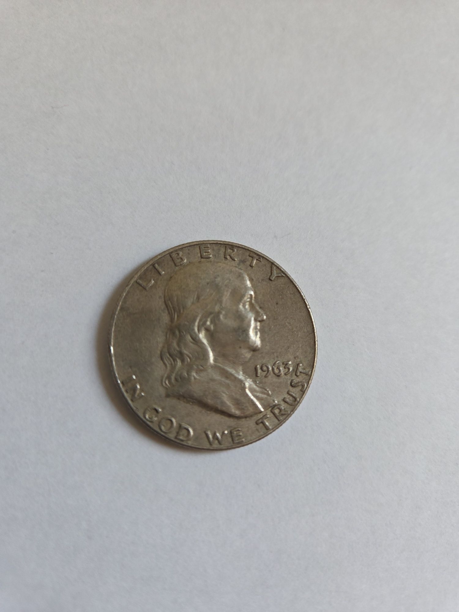 Moneda argint 1963 "Half Dollar" (jumatate de dolar) in conditii bune.