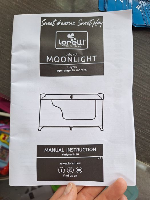 Преносима бебешка кошара 1 ниво за спане и игра Lorelli Moonlight