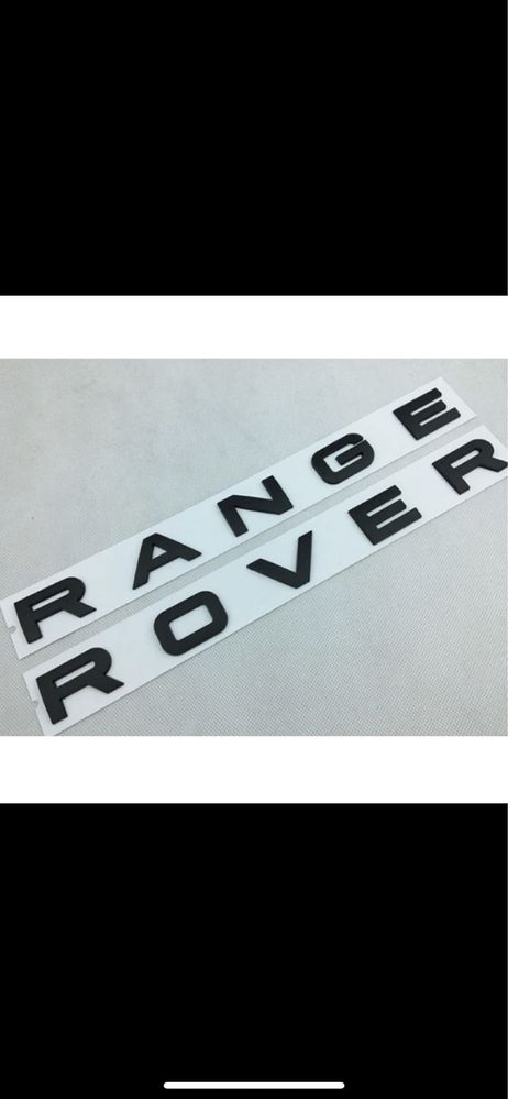 Set litere scris gri crom negru emblema capota  Land Rover Range Sport