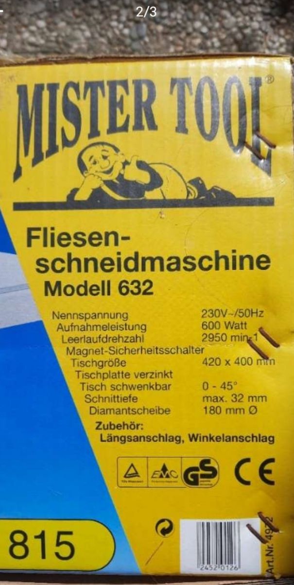 Vand masina de taiat gresie Mister Tool 600w, 180mm