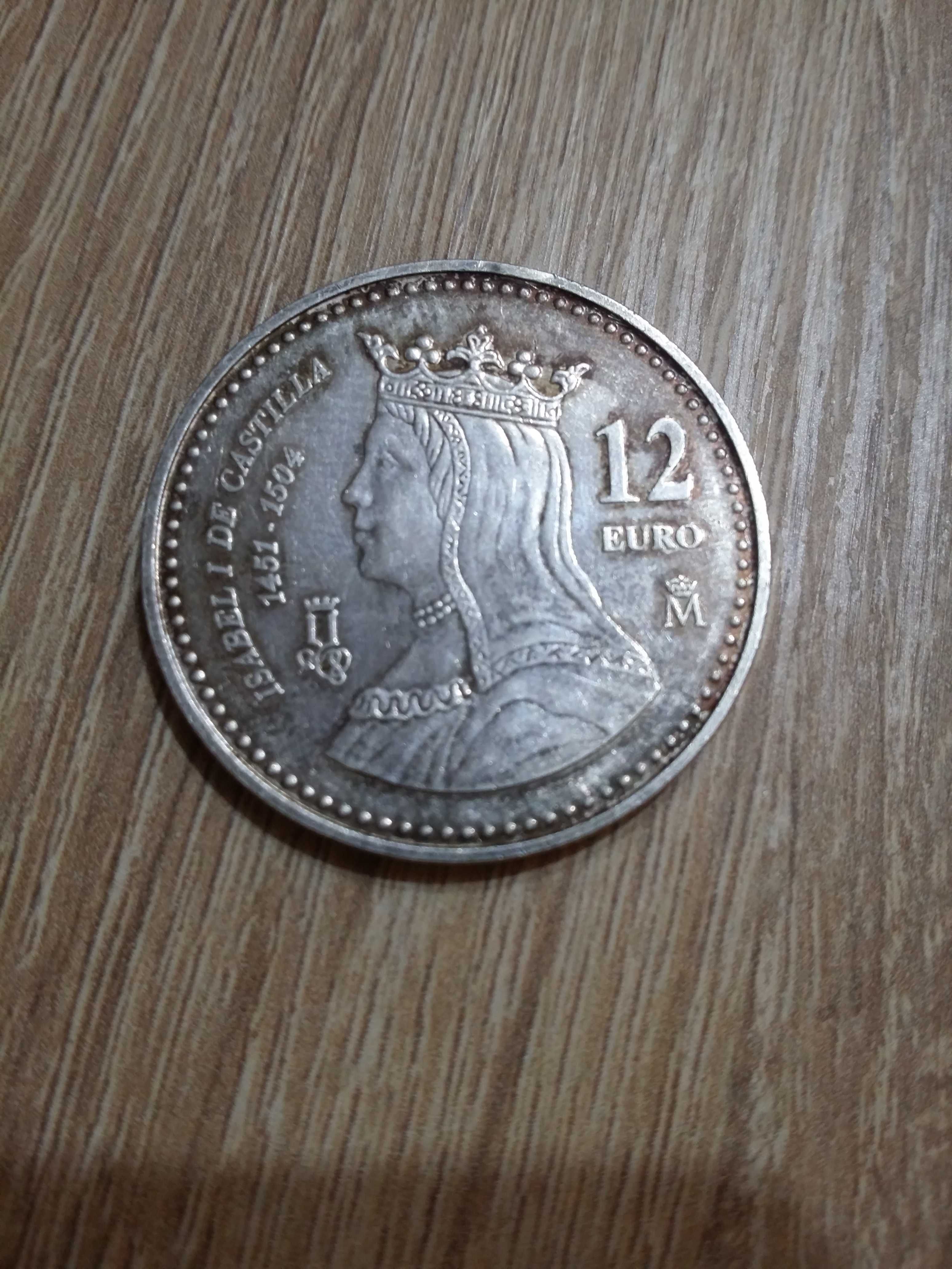 Moneda argint 925 12 euro spania 2004