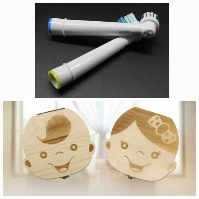 Rezerve periuta Oral-B.
Cutie pentru dintisori, bont ombilical, par