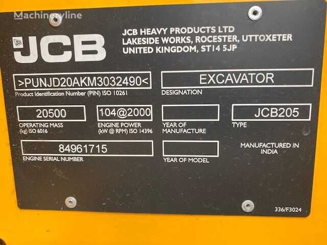 Excavator JCB 205 (142 Hp , 20 t ) - Nou