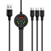 Cablu încărcare/date 6in1, fast charge,3 cabluri+3 prize USB
