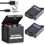 Set 2 baterii acumulatori cu incarcator triplu pt GoPro 5 6 7 8 Black