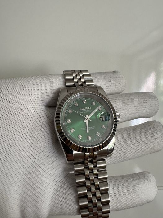 Ceas Seiko DateJust Green Diamond Mod