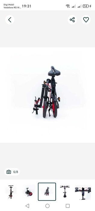 iVELO Bicicleta elec pliabila baterie LG LI-ion 7.8Ah 50km,bluetooth