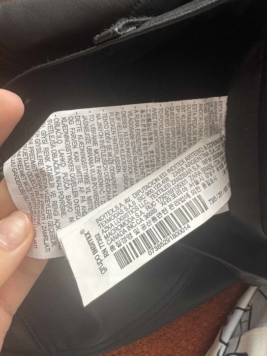 Кожен панталон ZARA черен