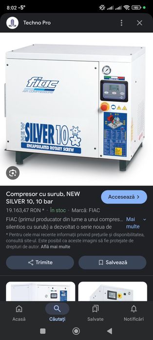 Vând compresor aer Fiac 10 silver