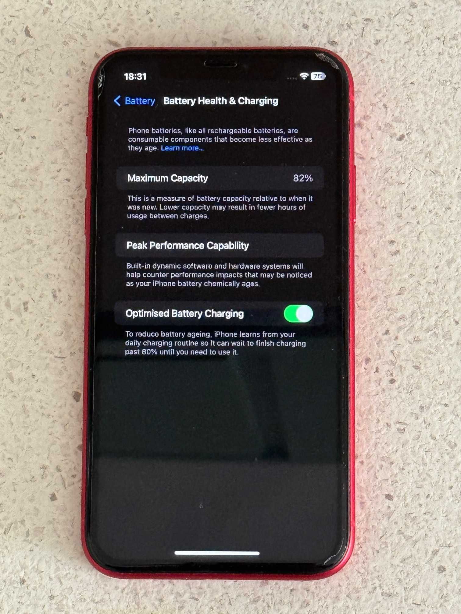 iPhone 11 rosu 128GB 82% baterie stare f. buna factura blocat Orange