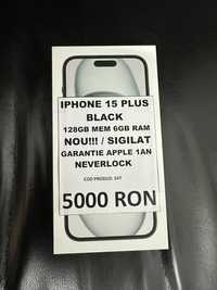 AmanetNolimit: iPhone 15 Plus Black Sigilat Garantie Apple 1an.