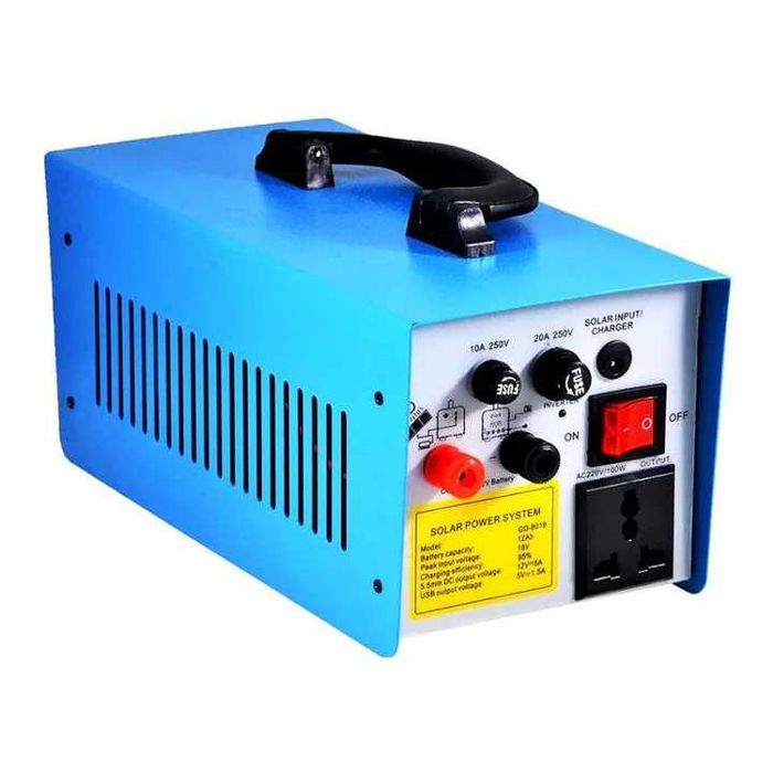 Kit Solar Camping Gd 8018 220v cu 3 Becuri Incarcare cu Panou Solar