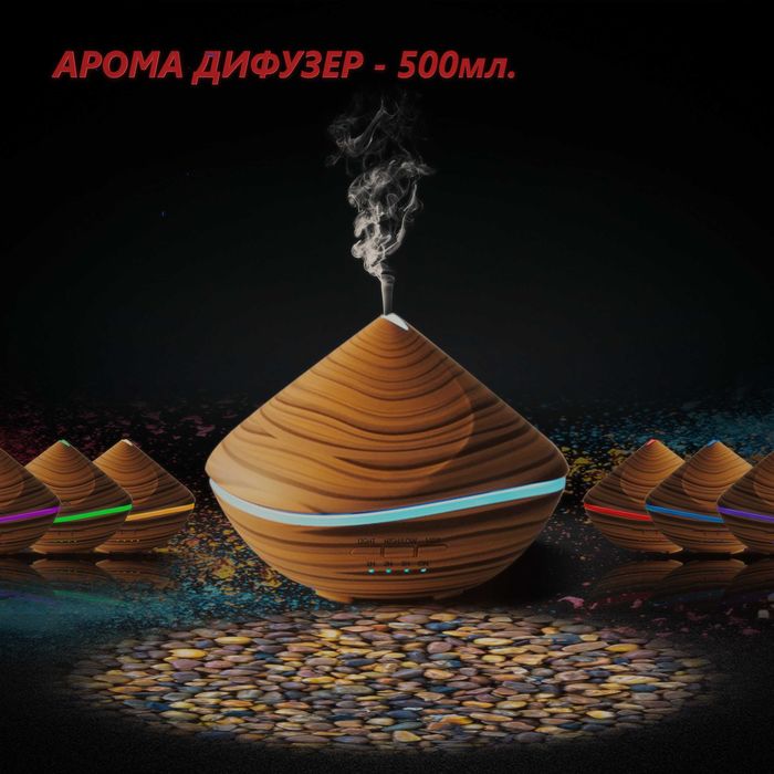 Арома Дифузер/Овлажнител на въздух-500мл.Ultrasonic