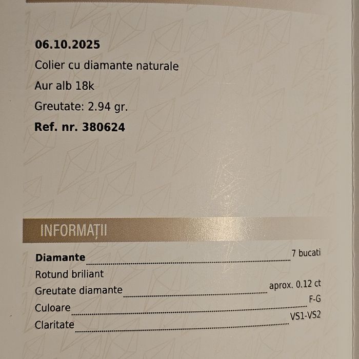 Colieri din aur 18k cu diamante naturale