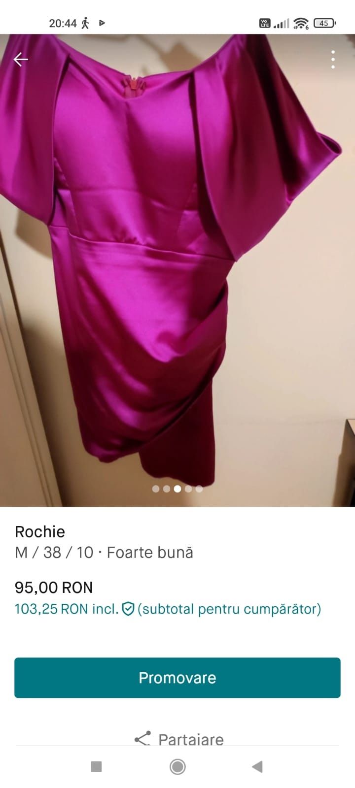 Rochie mini, culoare roz