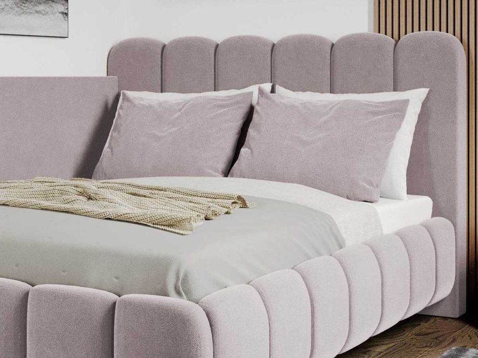 Pat Tapitat colt Bari Roz Velluto 14 somiera rabatabila si lada