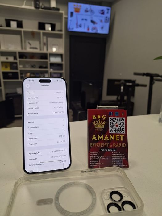 Iphone 15 Pro Max 100% Amanet BKG