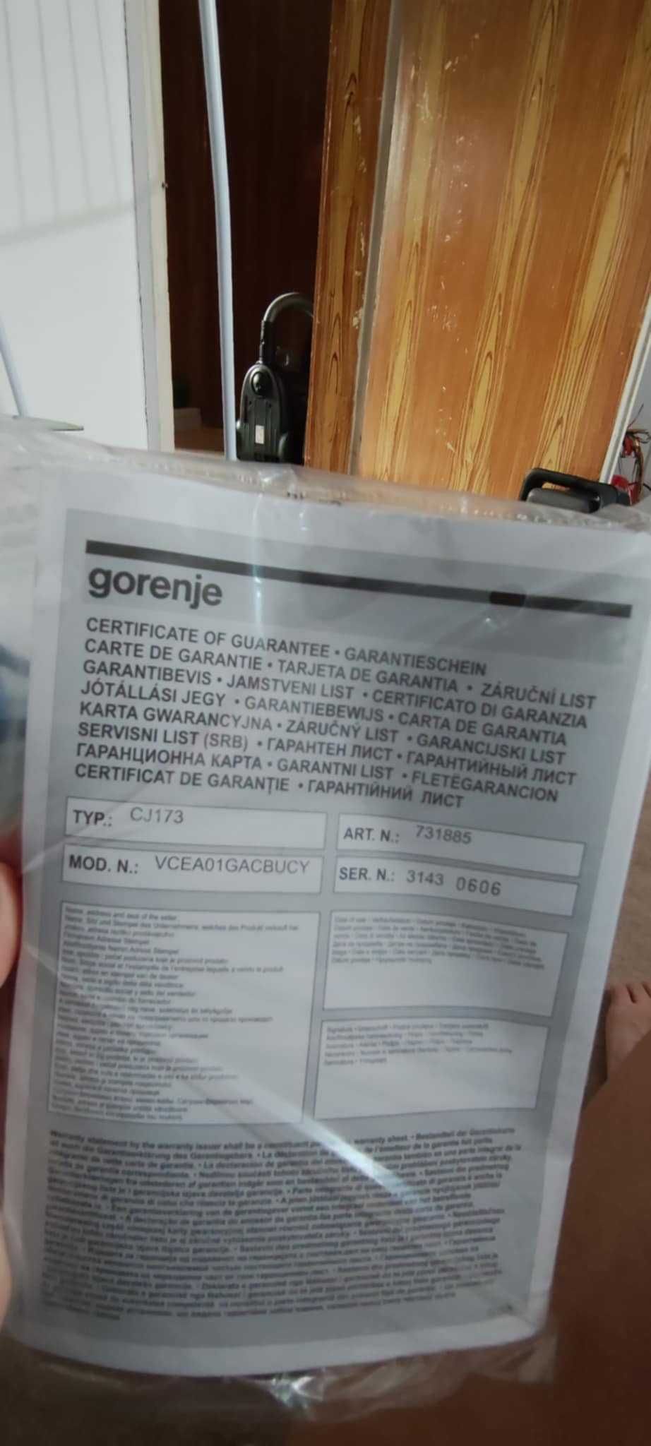 Прахосмукачка Gorenje VCEA01GACBUCY. 800W