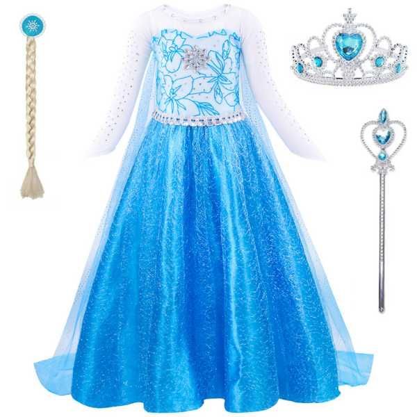 Costum printesa Elsa Frozen cu accesorii pentru diferite varste