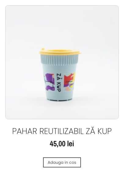 Pahar cafea reutilizabil (reusable coffee cup) - două modele