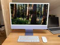 Apple iMac 24" M1 8CPU/8GPU/8GB/256GB, Purple unicat, 4 porturi USB-C