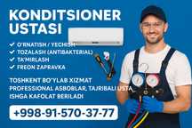 Konditsioner o‘rnatish, yechish, zapravka – Toshkent bo‘ylab xizmat