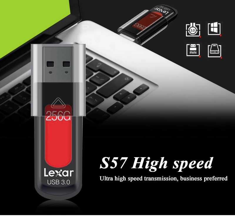 (64 gb) USB 3.0 юсб флешка fleshka Lexar JumpDrive S57 для компьютера