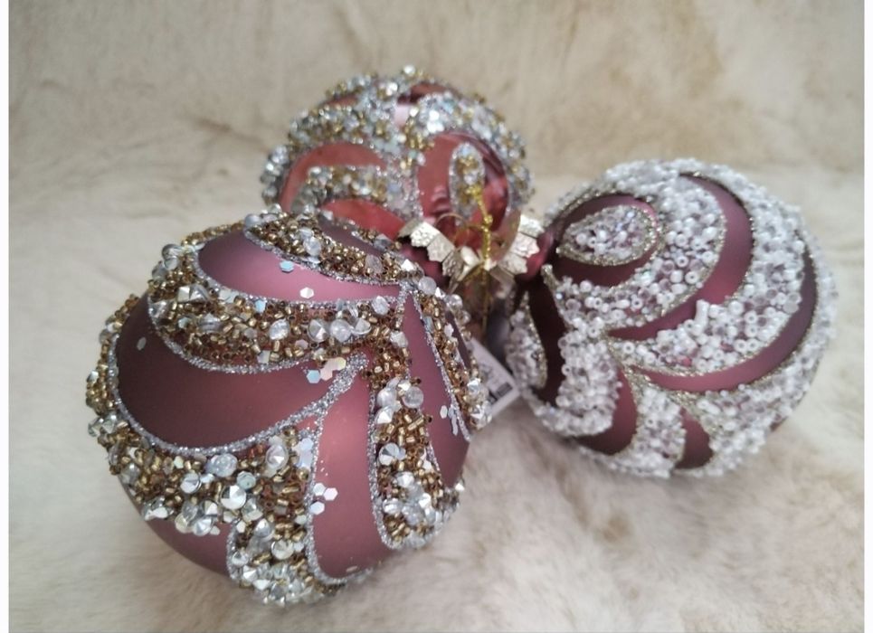 Стъклени коледни топки за елха, Коледна украса. Коледна декорация