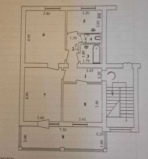 Высокопотолочка! Продам квартиру 3/3/3, 76 м2, кирпич, Дубовая