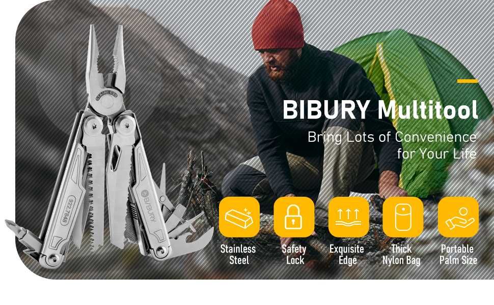 Bibury Multi-Tool 18 в 1 мултитул, с битове и ножичка