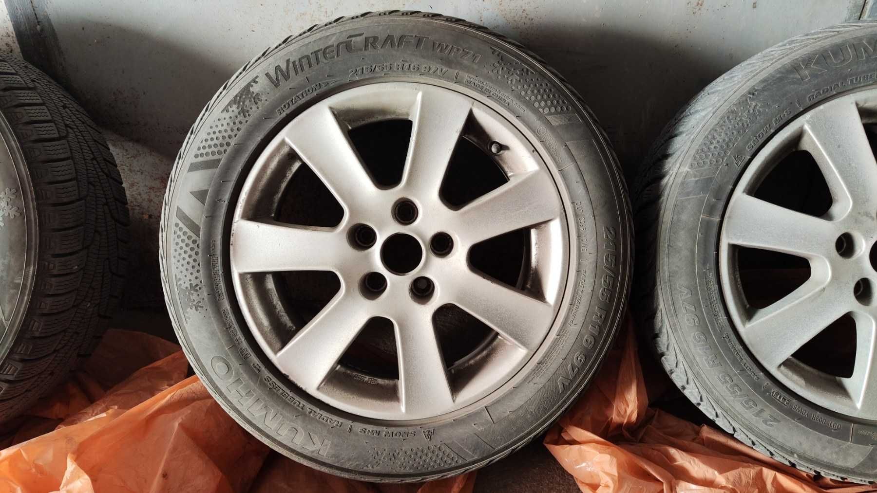 Джанти BORBET 16 5x108 FORD с нови зимни гуми 215/55 R16!