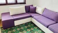 Голям бял/ лилав диван