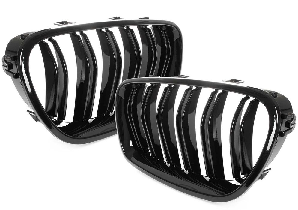 Grile duble BMW Seria 5 F10, F11, 2010-2017, Negru lucios
