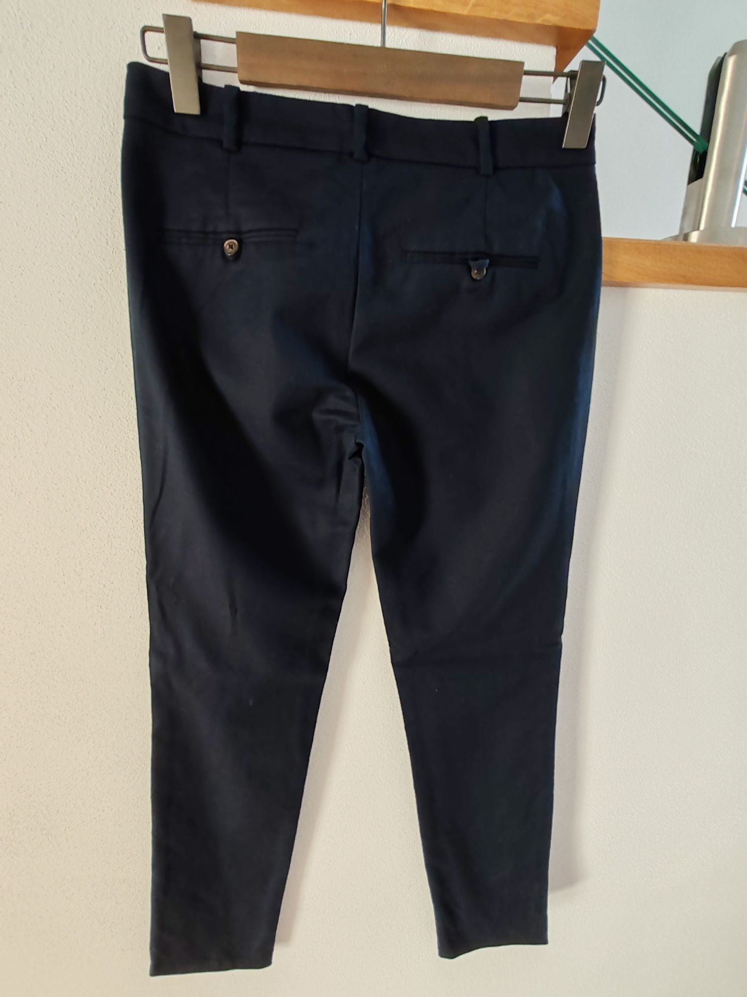 Pantaloni Zara stofa bleumarin