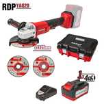 Polizor unghiular 125mm cu acumulator r20 4ah 2 discuri de taiere si c