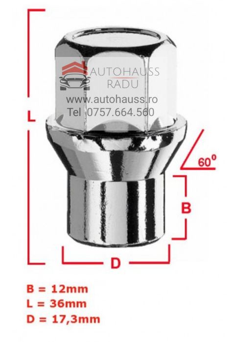 Piulite cu guler 12 mm pt Toyota - Mitsubishi , Nissan  SUV  4 X 4