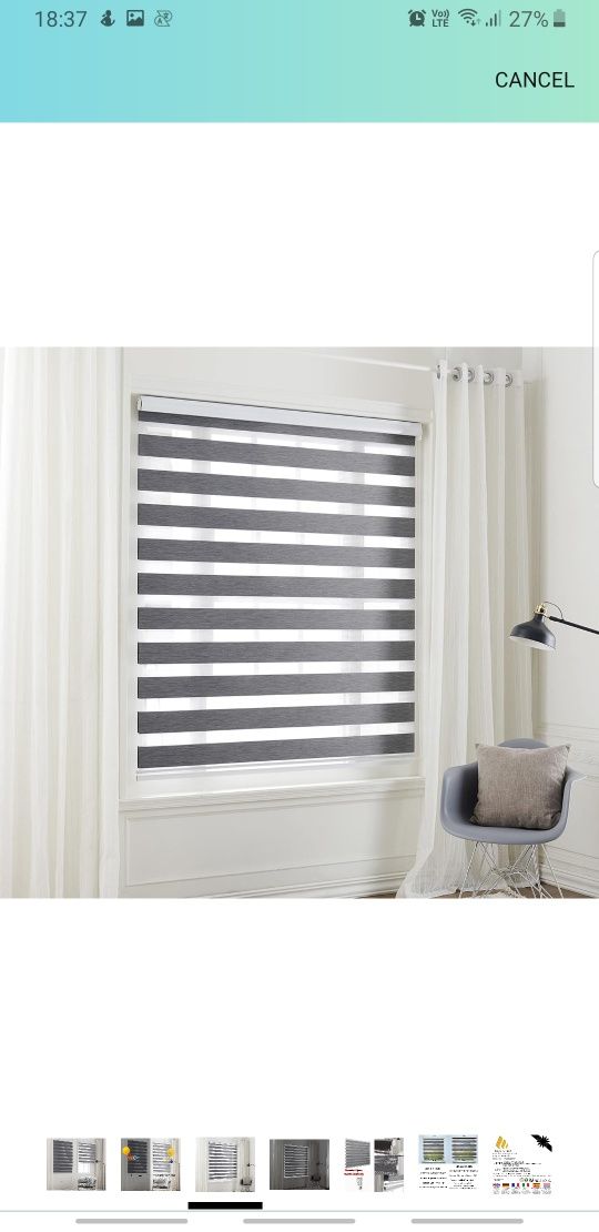Jaluze vertical interior zi/noapte culoare fina gri