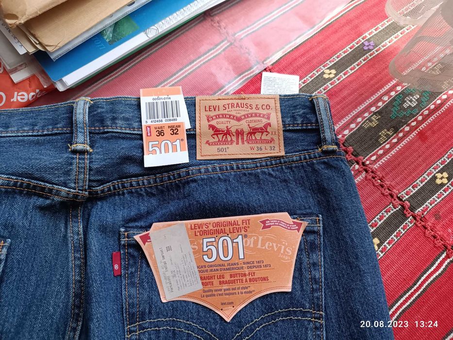 Vand Jeans Levi's 501 36-32,100% Cotton