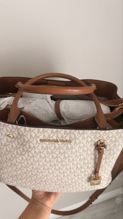 Geanta kors maro/crem