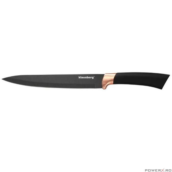 Set cutite de bucatarie cu suport, negru,inox, 6 piese, Klausberg