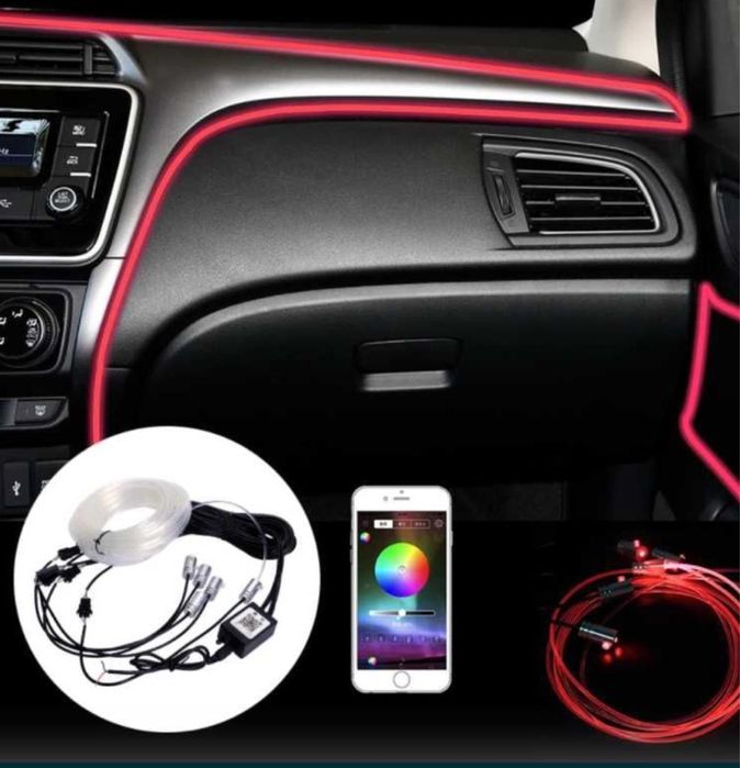 Banda LED lumini ambientale 6M aplicatie IOS Androit Fir Neon