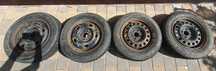 Set 4 roti, de tabla cu anvelope iarna 175/65R14, Logan, Symbol, Clio