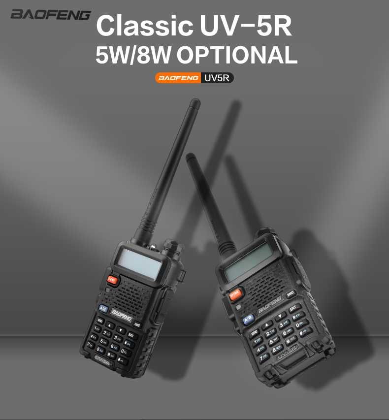 Радиостанция walkie talkie Baofeng UV5R 5W и 8W ВНОСИТЕЛ radiostation