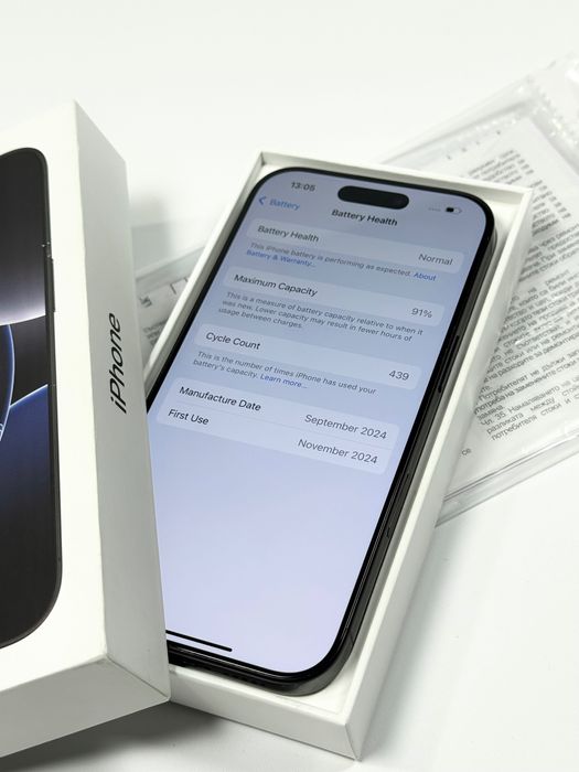 ГАРАНЦИЯ! Apple iPhone 16 Pro 256GB - Black Titanium