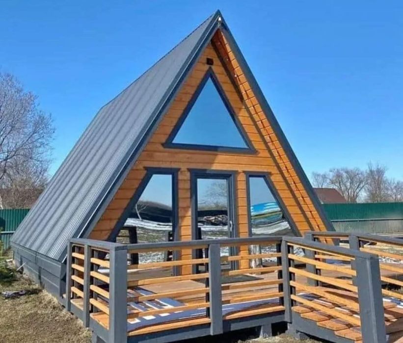 Vand cabane din lemn A-frame