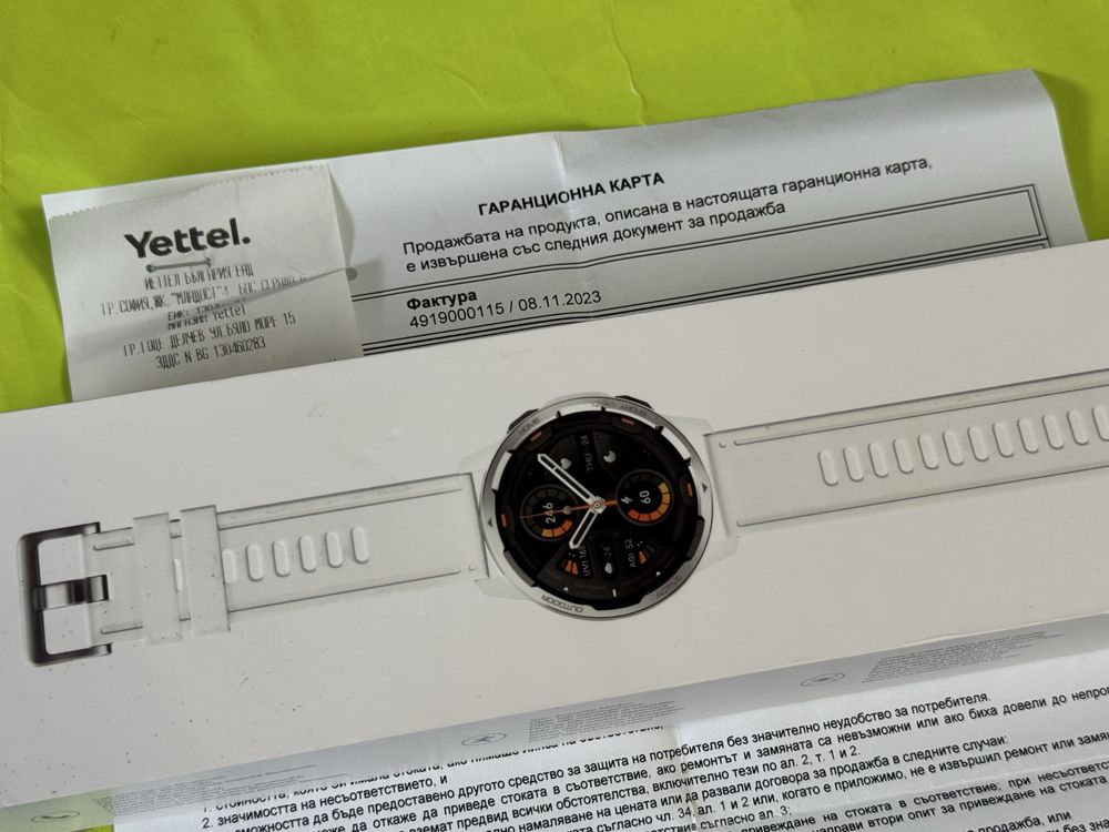 КАТО НОВ Xiaomi Watch S1 Active Yettel Гаранция 2025 г. White