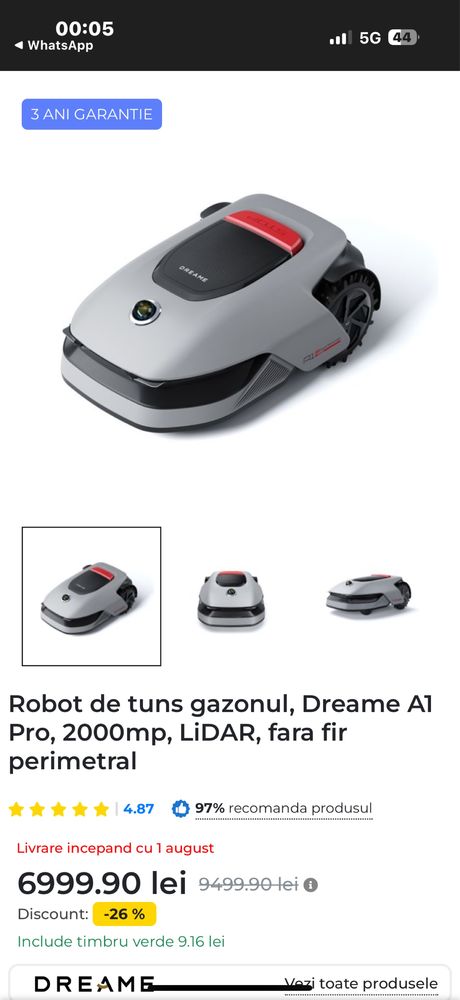 Robot tuns iarba WORX Vision